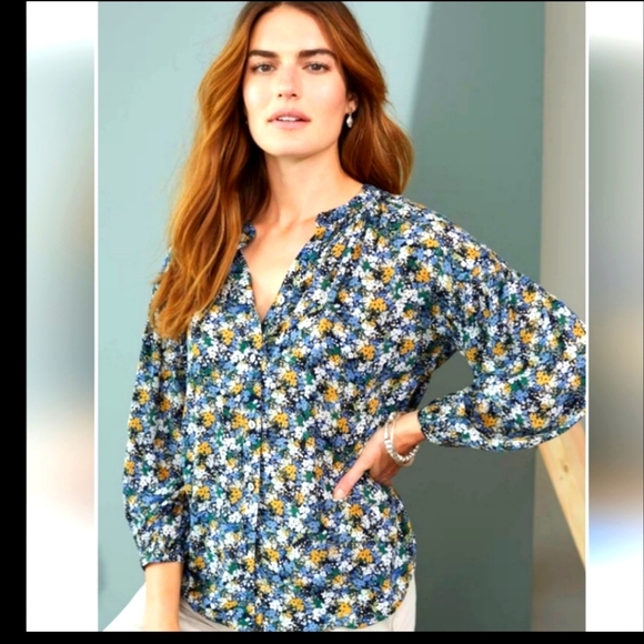 J.Jill Floral Button Front Blouse XL - Picture 2 of 8